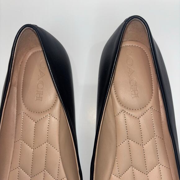 COACH Annabelle Black Leather Flats Size 10 - Picture 8 of 15